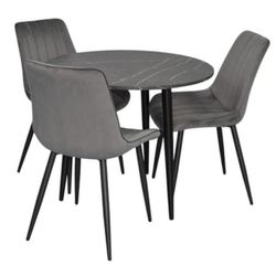 купить Комплект стол и стулья Evelin di Costacurta стол DT 404-6B + 3 стула YTC-055B Dark grey в Кишинёве 