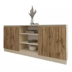 cumpără Comodă Smartex (16312) Т5 180cm Ivory+Stejar Inchis în Chișinău 