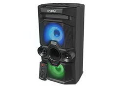 Partybox SVEN "PS-655" 50w, Black, TWS, Bluetooth, FM, USB, microSD, LED-display, RC, 2x4400mA*h