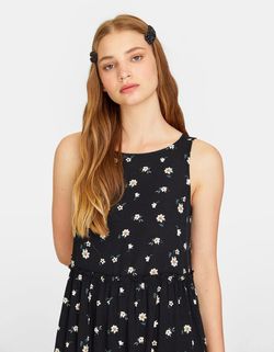 Платье Stradivarius Черный с принтом 6265/591/001