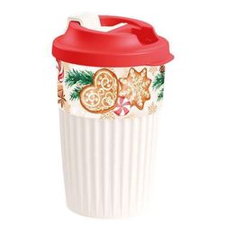 купить Термокружка Бытпласт 21417 Phibo 450ml с клапаном Christmas, красный в Кишинёве 