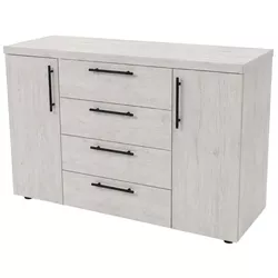 купить Комод Mashtab S12539 Madrid 4 sertare Stejar Alb Dublă (1200x430x800) в Кишинёве 