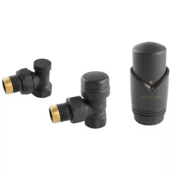 купить Запорная арматура miscellaneous Set robinet cu cap termostat + retur IDM 1/2 Anthracite (90309) в Кишинёве 