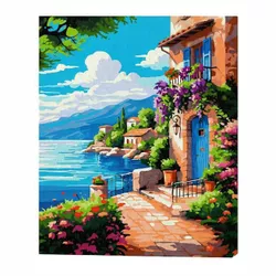 купить Картина по номерам Ideyka KHO2791 40x50cm Eco, Liniste langa valuri в Кишинёве 