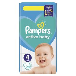 Scutece Pampers Active Baby 4 (9-14 kg) 62 buc
