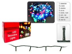Огни новогодние "Нить" 100LED разноцвет, 8m, in/out