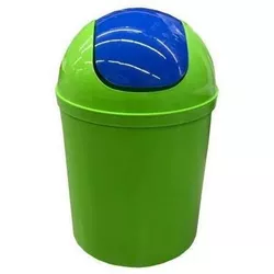 купить Урна для мусора Bisk 07549 5L, verde, capac albastru, PP в Кишинёве 