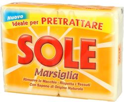 Sapun solid pentru rufe SOLE Marsiglia Bianco ,set de 2x250gr buc
