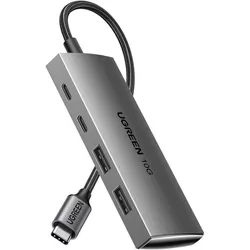cumpără Adaptor IT Ugreen 30758 HUB 4in1 Type-C 3.0 to 2*Type-C 3.2 + 2*USB 3.1 CM480, Silver în Chișinău 