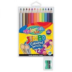 Цветные карандаши с точилкой COLORINO KIDS Jumbo, 12 цветов