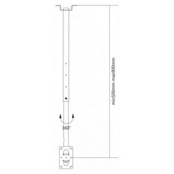 Ceiling Mount  Reflecta Pallas Extend  90, Silver 23"-63", max.75kg, 50-90cm, 23120