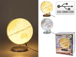 купить Глобус miscellaneous 52570 Glob pamantesc cu iluminare D26cm, cu port USB, alb в Кишинёве 
