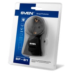 Surge  Protector Sven SF-S1 1Sockets, Black, flame-retardant
