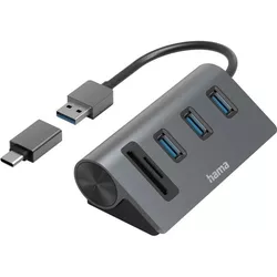 cumpără Adaptor de rețea USB Hama 200140 Usb Hub/Card Reader, 5 Ports în Chișinău 