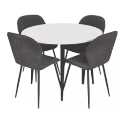 купить Комплект стол и стулья Evelin di Costacurta стол DT-402-3B + 4 стула YTC-064B UF885-15 (Dark grey) в Кишинёве 