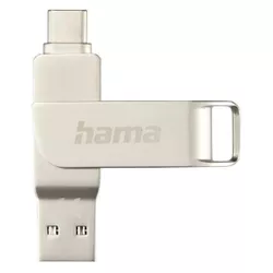 купить Флеш память USB Hama 182490 C-Rotate Pro USB Stick, USB-C 3.1/3.0, 64GB, 70MB/s, silver в Кишинёве 