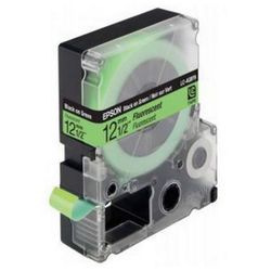 Tape Cartridge EPSON LK4GBF; 12mm/9m Fluorescent, Black/Green, C53S654018