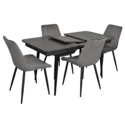 cumpără Set masă și scaune Evelin di Costacurta стол DT-431-3R B + 4 стула YTC-055B Dark grey în Chișinău 
