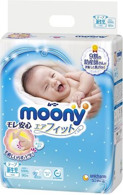 Подгузники Moony Newborn (3-5 kg) 90 шт