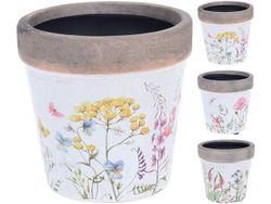 Ghiveci pentru flori din ceramic "Ierburi si flori" D9.5cm, H9.5cm