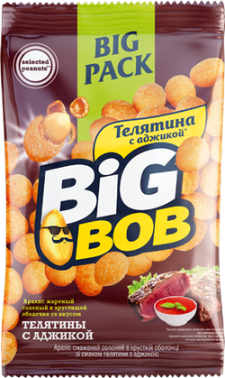 Арахис в оболочке со вкусом телятины и аджики Big Bob (90г)