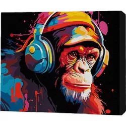 купить Картина по номерам BrushMe RMGB004FC 30x40сm (pânză neagră/fără cutie) Ritmul junglei в Кишинёве 