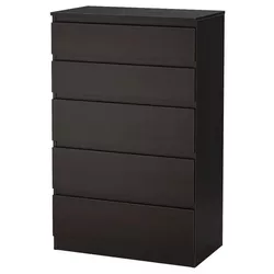 купить Комод Ikea Kullen 5 sertare 70x112 (Negru-maro) в Кишинёве 