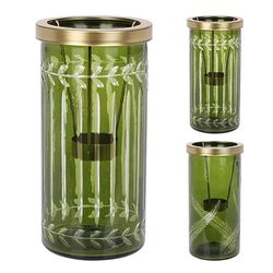 купить Свеча Promstore 48224 Sfesnic din sticla Cilidru cu suport lumanare 20x10cm, verde в Кишинёве 