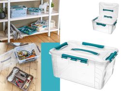 Контейнер Econova Grand box 15l, 39X29X18cm, замки, бирюза