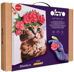 купить Набор для творчества Okto 30010 3D Pictură pe numere cu plastilină ușoară 30×40сm, Pisicuță frumoasă в Кишинёве 