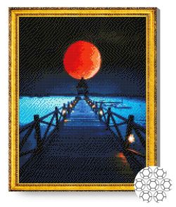 купить Картина по номерам Art Gallery GA76814 Mozaic cu diamante 40x50cm Drumusor spre luna rosie в Кишинёве 