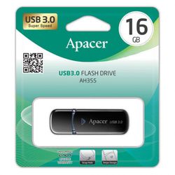 16GB USB3.1 Flash Drive  Apacer "AH355", Black, Classic Cap (AP16GAH355B-1)