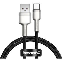 купить Кабель для моб. устройства Baseus CAKF000101 USB-A to Type-C 66W, 3A, 1m, Metal, Cafule Series, Black в Кишинёве 
