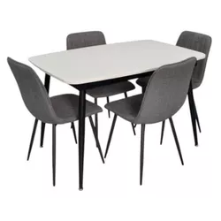 купить Комплект стол и стулья Evelin di Costacurta стол DT-532R B + 4 стула YTC-078B Bjorn-13 (Grey) в Кишинёве 