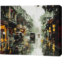 купить Картина по номерам BrushMe MG0006FC 40х50cm (fără cutie) Ritmul orașului ploios в Кишинёве 