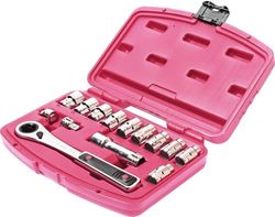 cumpără Set de unelte de mână JTC JTC-3439 набор головок со сквозным отверстием и трещоткой 3/8", 10-19 мм, 14 предм. în Chișinău 