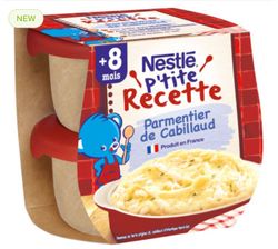 Nestle piure de cartofi-cod, 2x200g, (8+)
