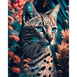 cumpără Tablou pe numere Strateg R 9 /14 (GS905)(48941) Cat-predator, 40x50 cm în Chișinău 
