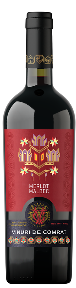 Vinuri de Comrat Folclor Merlot, Malbec,  sec roșu,  0.75 L