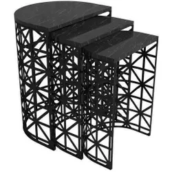 купить Журнальный столик Trendy Stil, Marmura Neagra, masa de cuibarit (3 bucati) в Кишинёве 