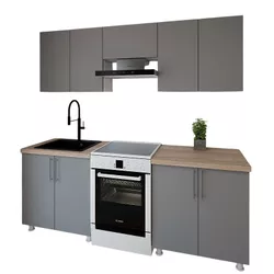 купить Мебель для кухни Smartex (30017) K1 220cm Grafit в Кишинёве 