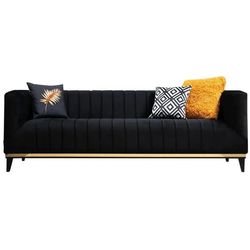 cumpără Canapea Trendy Bellino Negru, 89x75x222cm (3 locuri) în Chișinău 