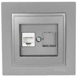 купить Розетка электрическая Mono Electric Разъем данных 1*RJ45 CAT6 антрацит Despina в Кишинёве 