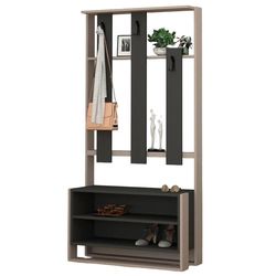 cumpără Mobilă pentru antreu Trendy Chester Light Mocha, Antracit, 90x180x36cm (GTR001329) în Chișinău 