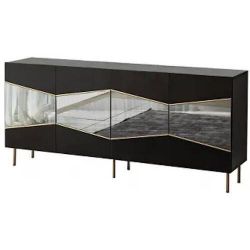 купить Комод Trendy Frumos, Negru, Fume (GTR001216) в Кишинёве 
