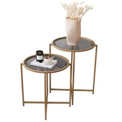 cumpără Măsuţă cafea Trendy S406, Aur 50x60x50cm, set în Chișinău 