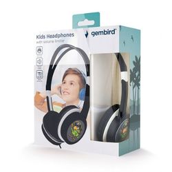 Kids headphones with volume limiter, Black, Gembird, MHP-JR-BK