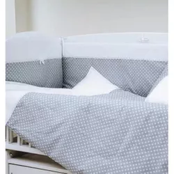 cumpără Lenjerie de pat pentru copii PernaMea Set lenjerie 8 piese Elegance Buline Gri (PM.100102/1) în Chișinău 