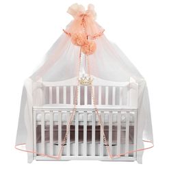 купить Кроватка PernaMea Baldachin Premium Pompom Pudra (PM.101301/2) в Кишинёве 