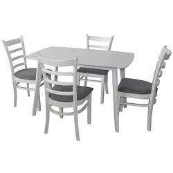 купить Комплект стол и стулья Evelin di Costacurta стол Cooper White + 4 стула Coco White/Grey в Кишинёве 